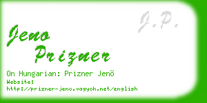 jeno prizner business card